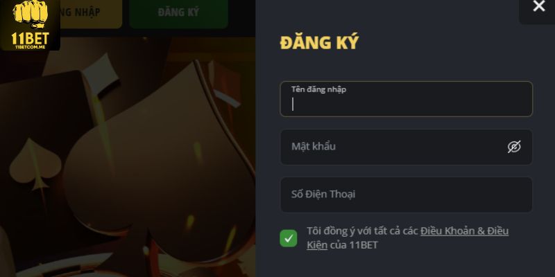 Đăng ký trải nghiệm tại nhà cái 11bet