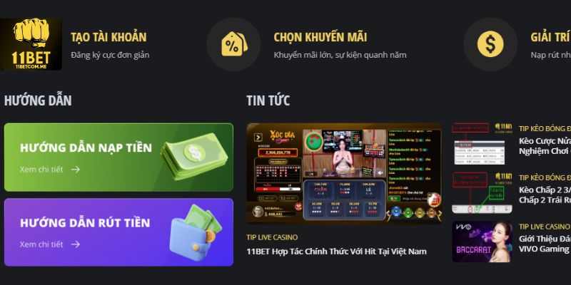 Nhiều khuyến mãi hấp dẫn tại 11bet