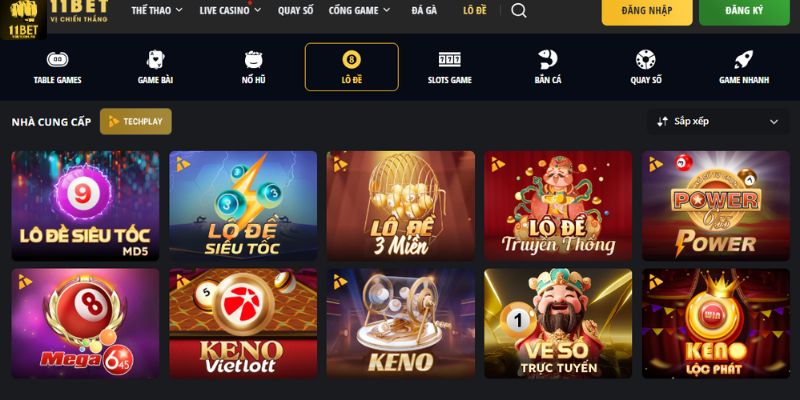 Xổ số 11bet đa dạng thể loại